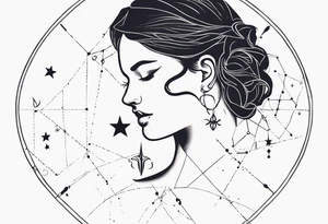 Múltiple constellation (cancer, virgo, scorpio), fine lines, no flowers tattoo idea