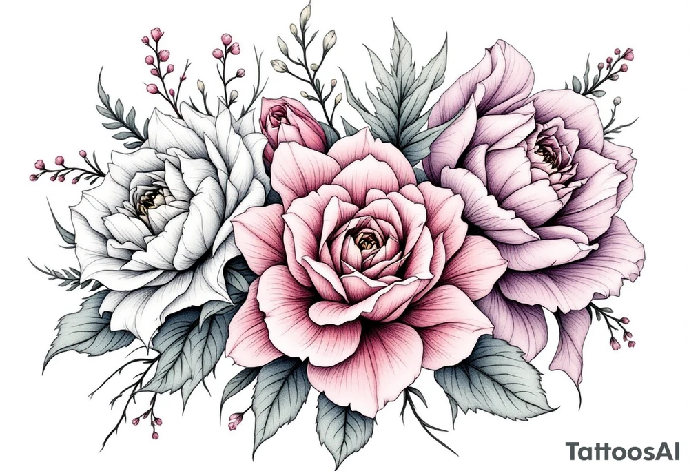 March, July, January birth month flowers. Riley, Grace, Rhegan tattoo idea