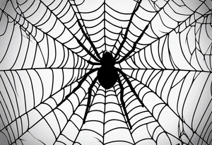 Spider web with black widow tattoo idea