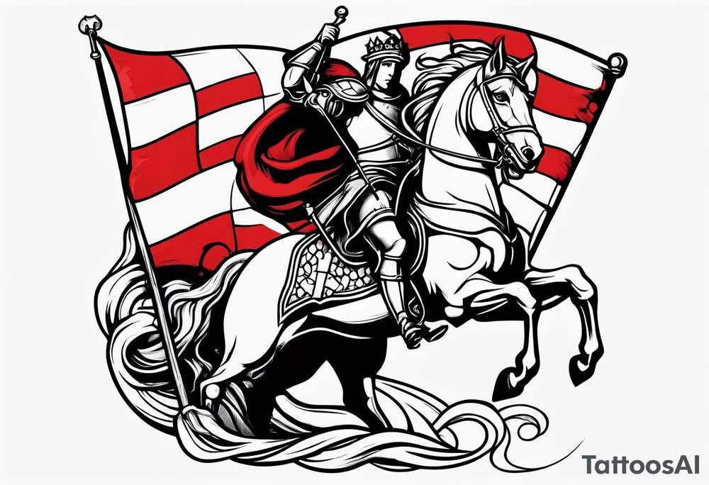 flag of saint george impailed on a lance tattoo idea