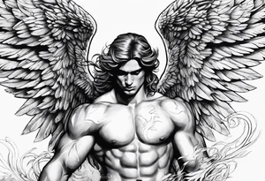 male fallen angel,the fall of gabriel evil tattoo idea