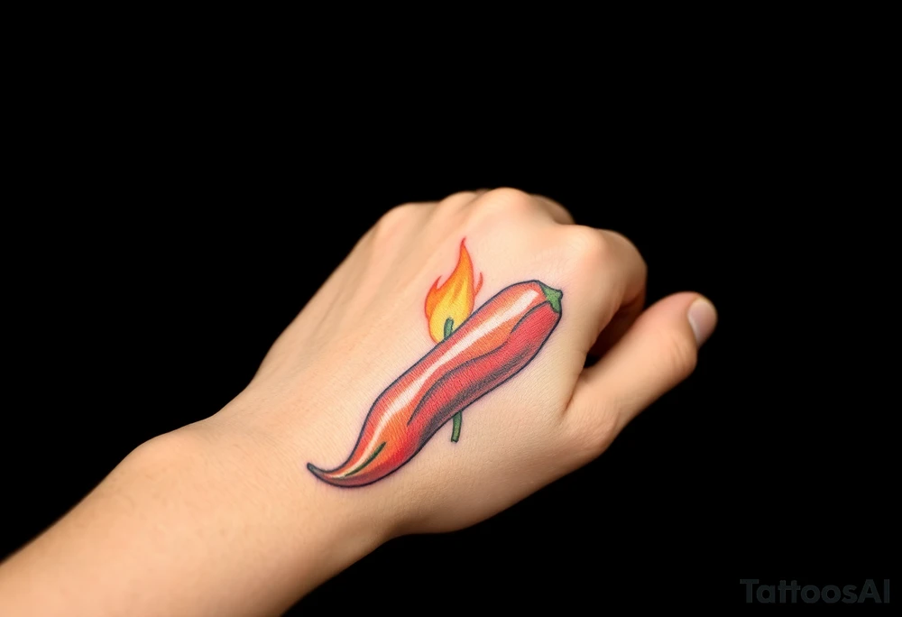 Chili pepper and fire tattoo idea