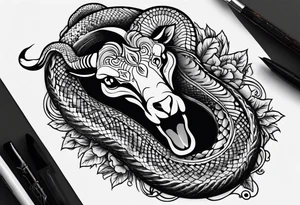 On the goat's head is a snake tattoo idea