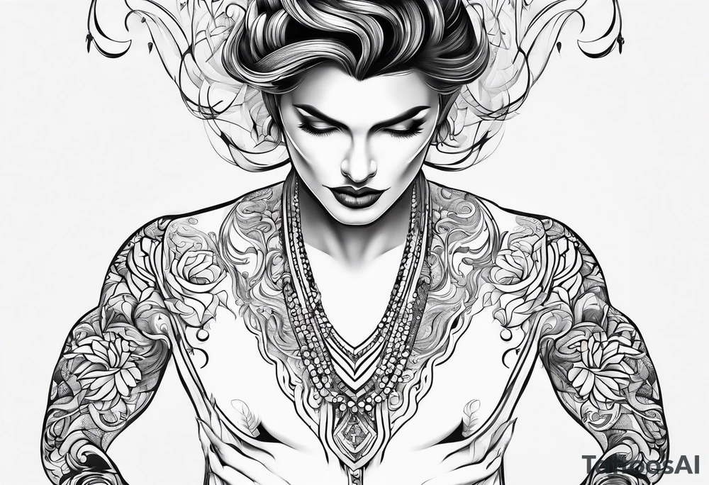 curved lines tattoo idea