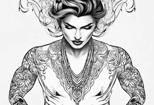 curved lines tattoo idea