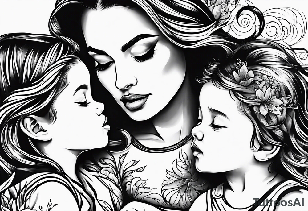 Motherwith 3 daughtersbaby tattoo idea