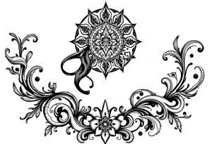 mytical shaman and mytolog style ornametn with ancient rhyme tattoo idea