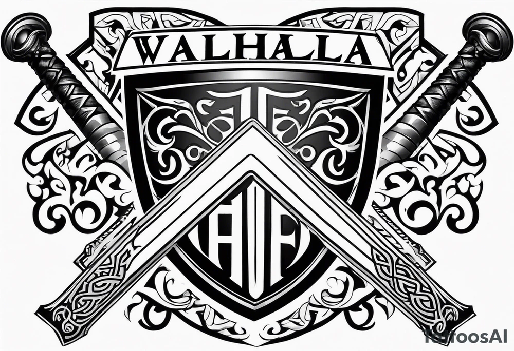 Valhalla  

 shield sword tattoo idea