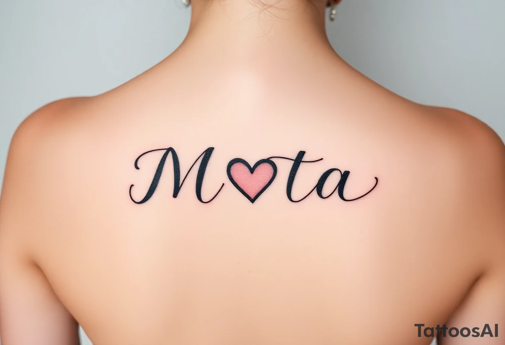 The name Mota with a heart tattoo idea