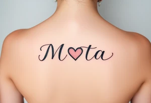 The name Mota with a heart tattoo idea