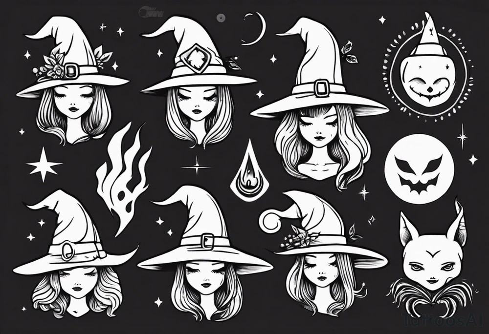 Cute witch hat tattoo idea