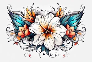 gentle flowers on front neck tattoo idea