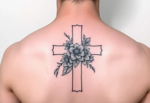 Cross outline with flowers only inside the outline of the cross tattoo idea