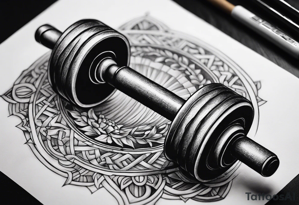A hammer and a barbell tattoo idea