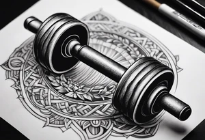 A hammer and a barbell tattoo idea