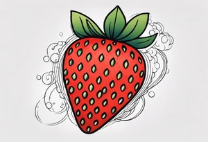 Individual Strawberry tattoo idea