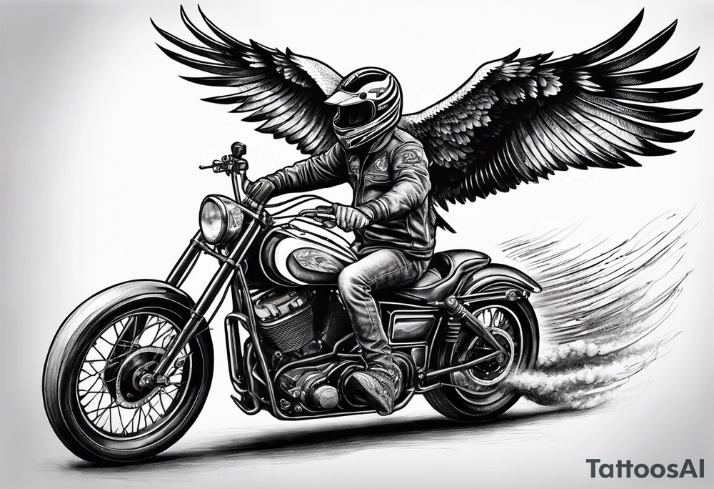 motorcycle speedway rider with an eagle flying over tattoo idea motorcycle speedway rider with an eagle flying over tattoo idea