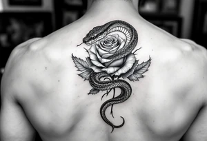 powerful snake wrapped around a rose a partner tattoo tattoo idea