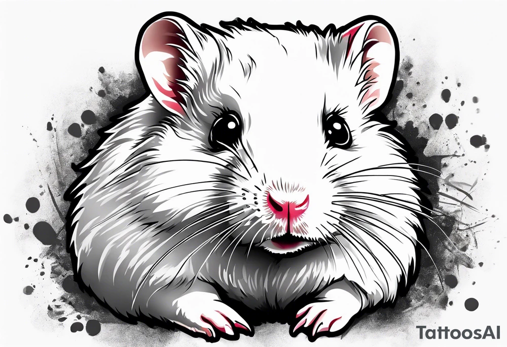 A white hamster tattoo idea