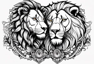 lion and lioness tattoo idea