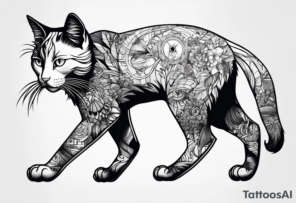 cyberpunk cat tattoo idea
