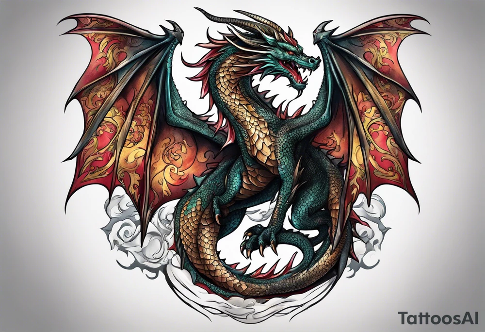 Dragon full body tattoo idea