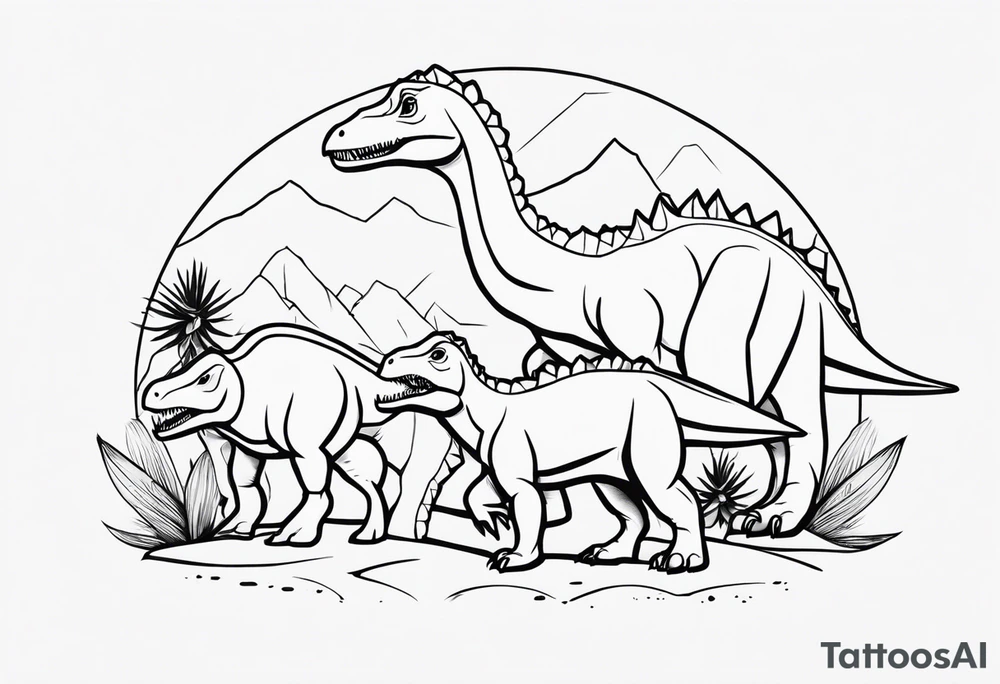 dinosaur family tattoo idea