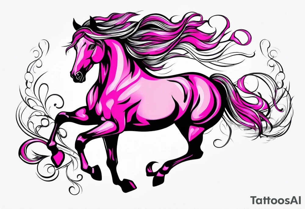 Turn pink ribbon into bucking horse
Breast cancer tattoo idea