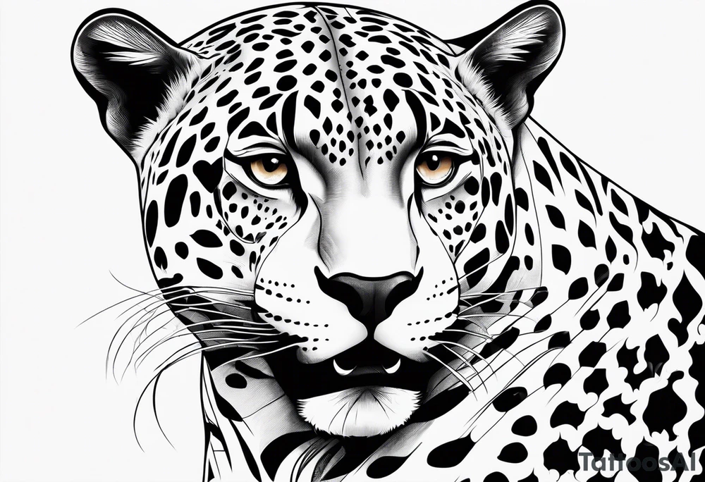a jaguar like outline and AAA tattoo idea