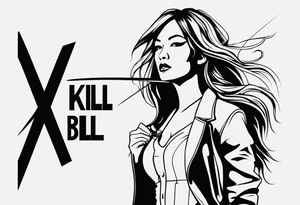 kill bill inspired minimalist tattoo idea