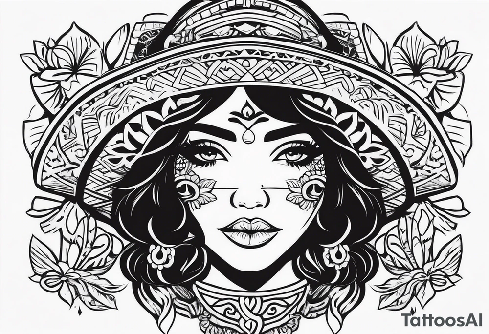 Girl in mexican style, its for my mother tattoo idea