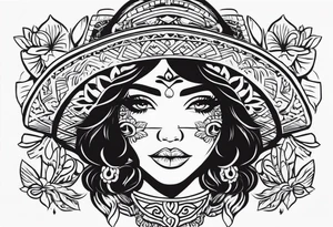Girl in mexican style, its for my mother tattoo idea