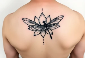 Lotus flower and dragonfly tattoo idea