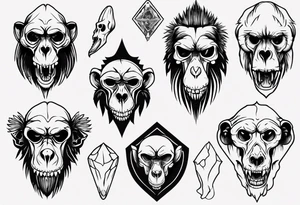 baboon skull tattoo idea