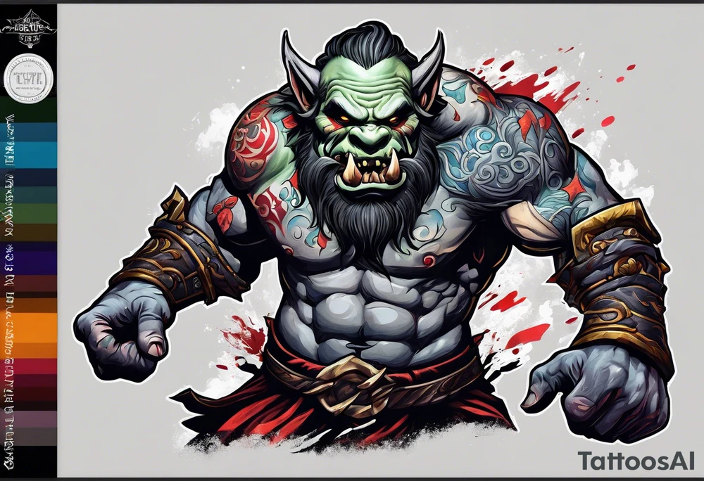 leaping orc tattoo idea