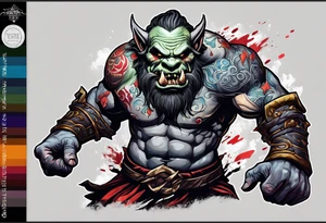 leaping orc tattoo idea