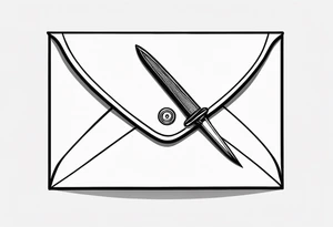 envelope with wax stamp with letter opener on top tattoo idea