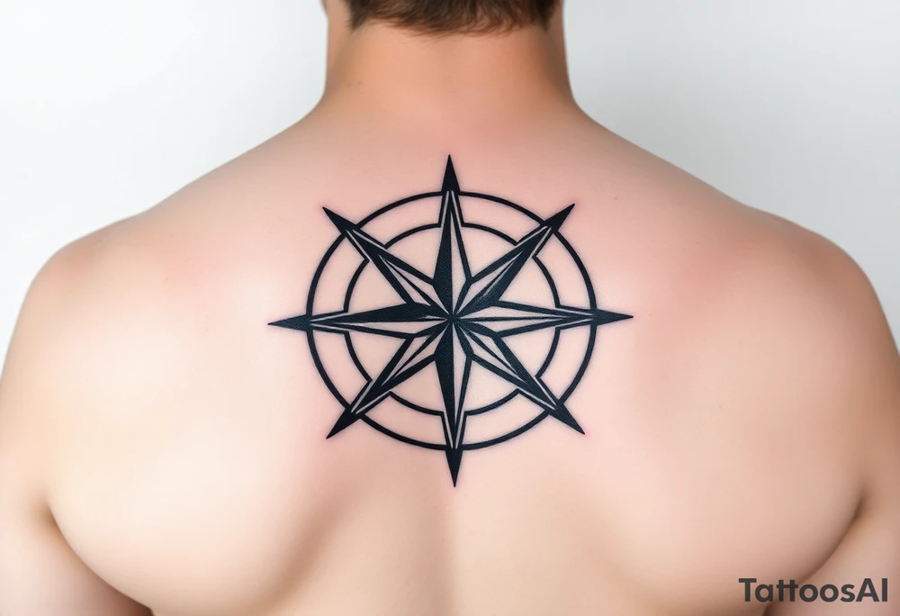 Double layered Compass rose tattoo idea