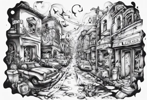 2 streets which got lost and found themselves again after a time tattoo idea