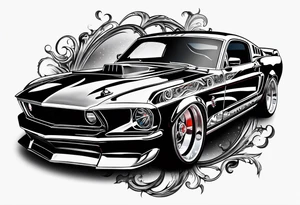 eyeball scorpion ford mustang burnout tattoo idea