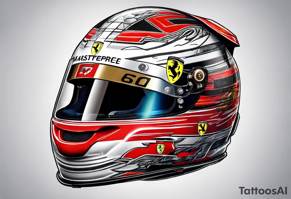 Formula 1 helment ferrari leclerc tattoo idea