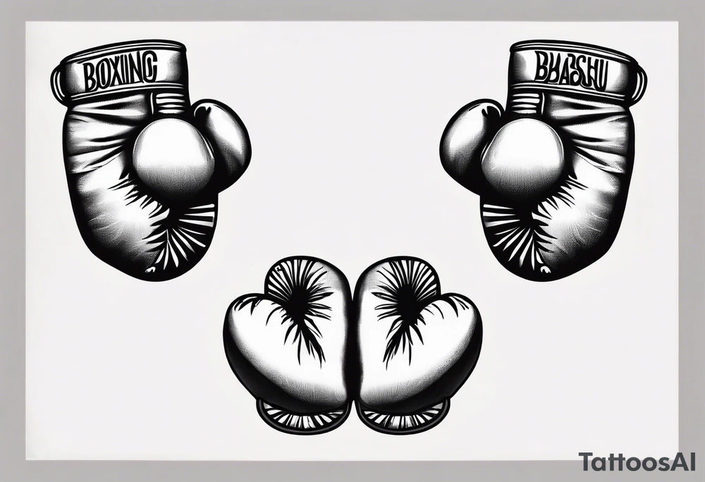 boxing gloves with Basque lauburu design tattoo idea