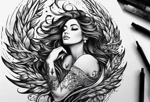 Like a phoenix rising from ashes, a woman who's has been through pain and now finding her strength tattoo idea