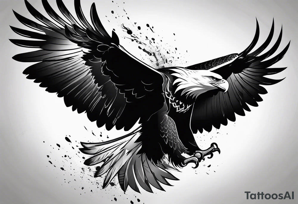 Eagle dark inked tattoo idea