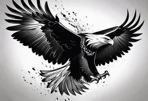 Eagle dark inked tattoo idea
