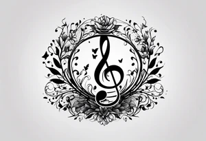 A music note in nature tattoo idea