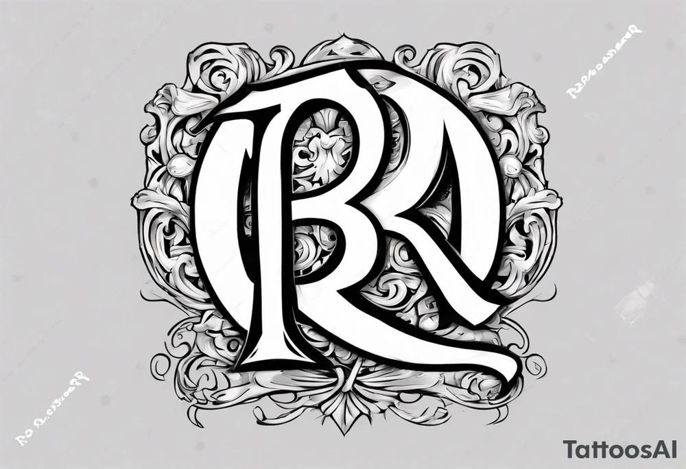 Letter R with date 09.01.23 tattoo idea