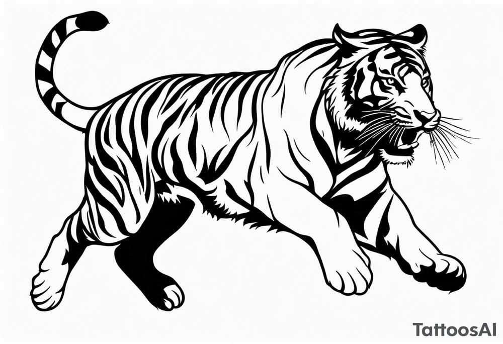tiger jumping tattoo idea