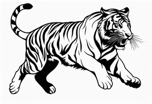 tiger jumping tattoo idea