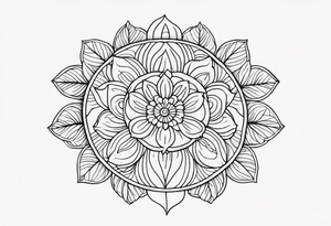 flowers, leaves mandala tattoo idea